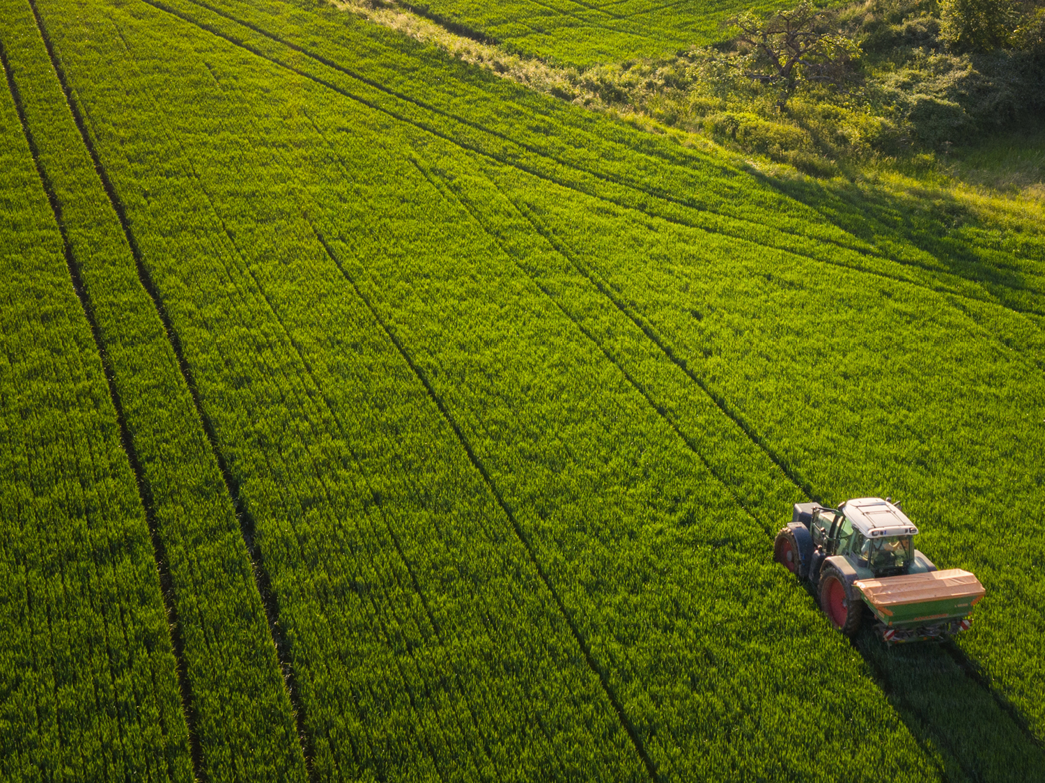 A farmer tills a field with his tractor
